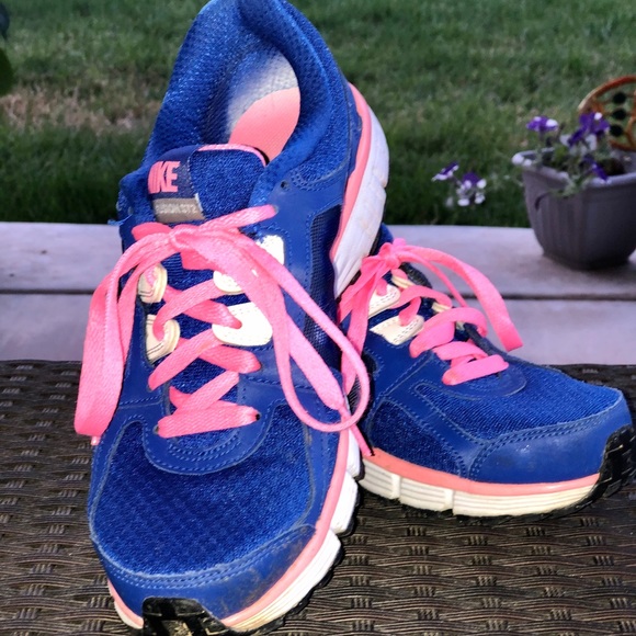 royal blue and pink shoes